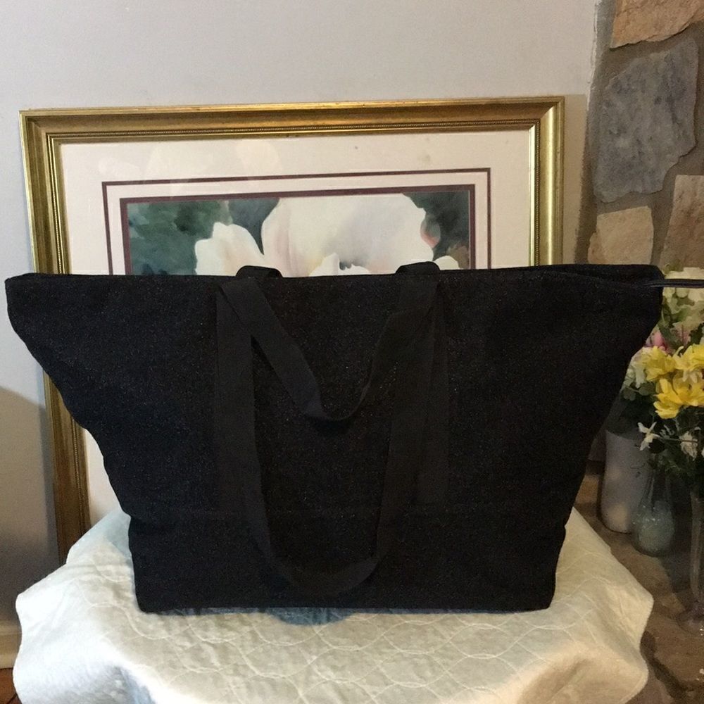 Wild Fable Lurex Shinning Tote Handbag - Black - Picture 3 of 6